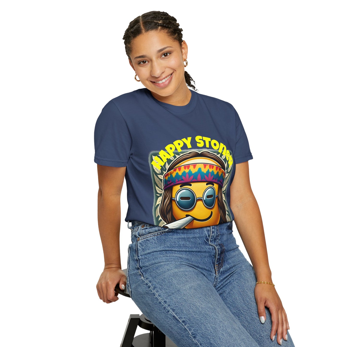 Happy Stoner Unisex Garment-Dyed T-Shirt | Chill Vibe Tee for Budding Enthusiasts
