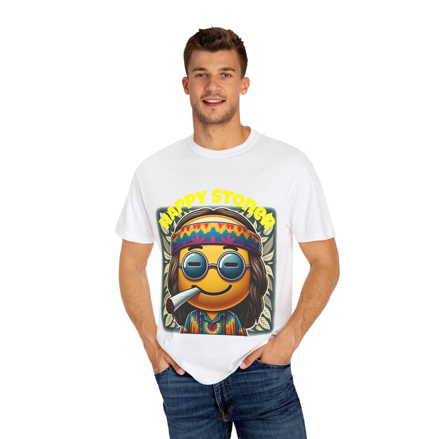 Happy Stoner Unisex Garment-Dyed T-Shirt | Chill Vibe Tee for Budding Enthusiasts