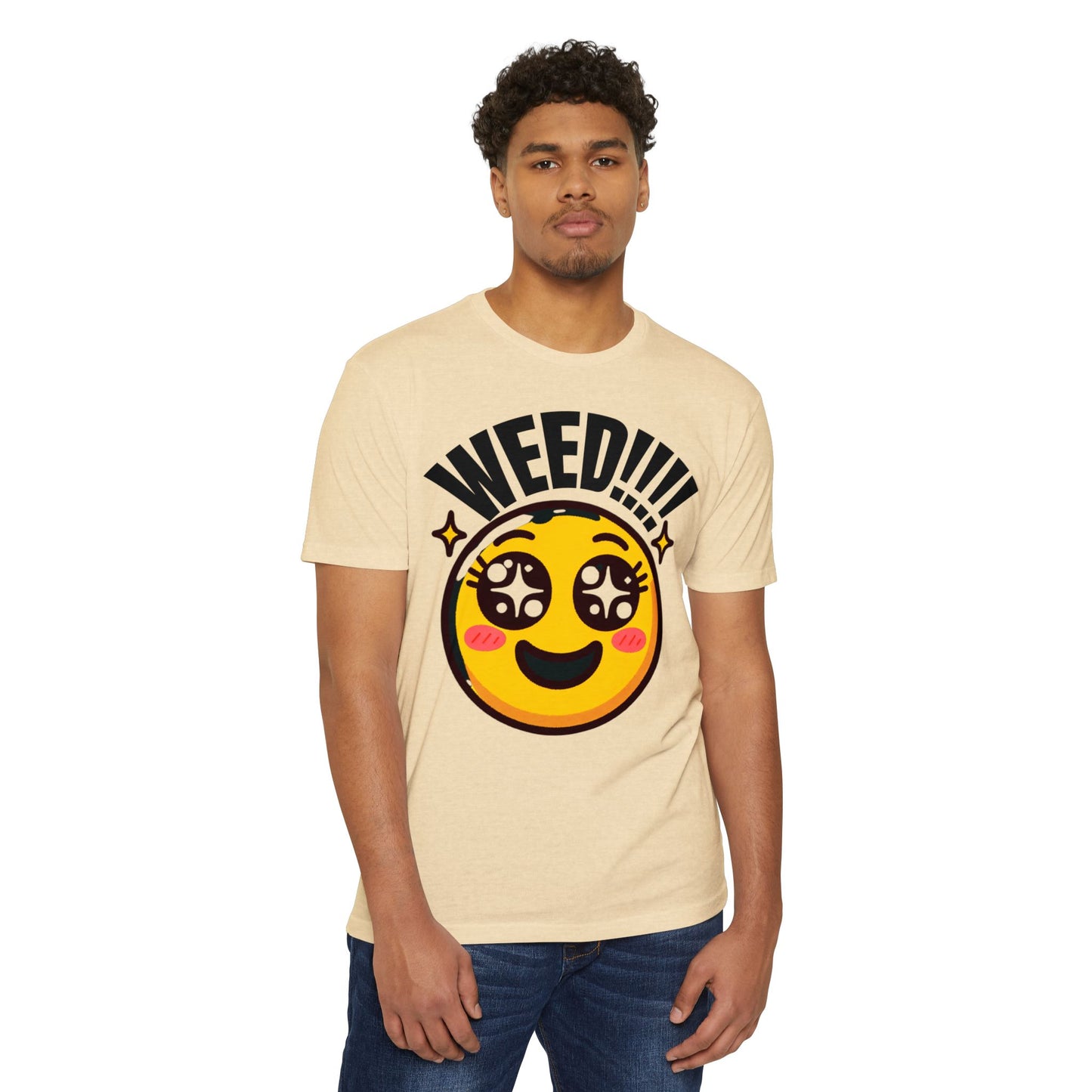 Fun Weed Smiley Face T-Shirt for Cannabis Lovers
