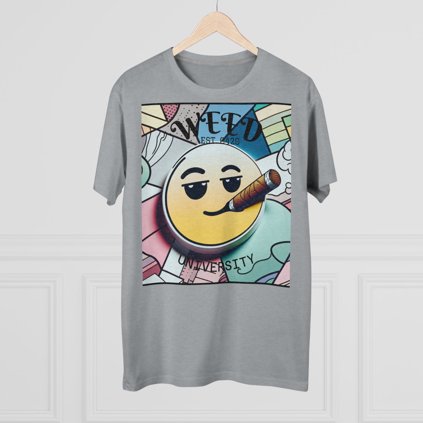 Cozy Weed University Tee - Modern Fit Cannabis T-Shirt for Fun Lovers