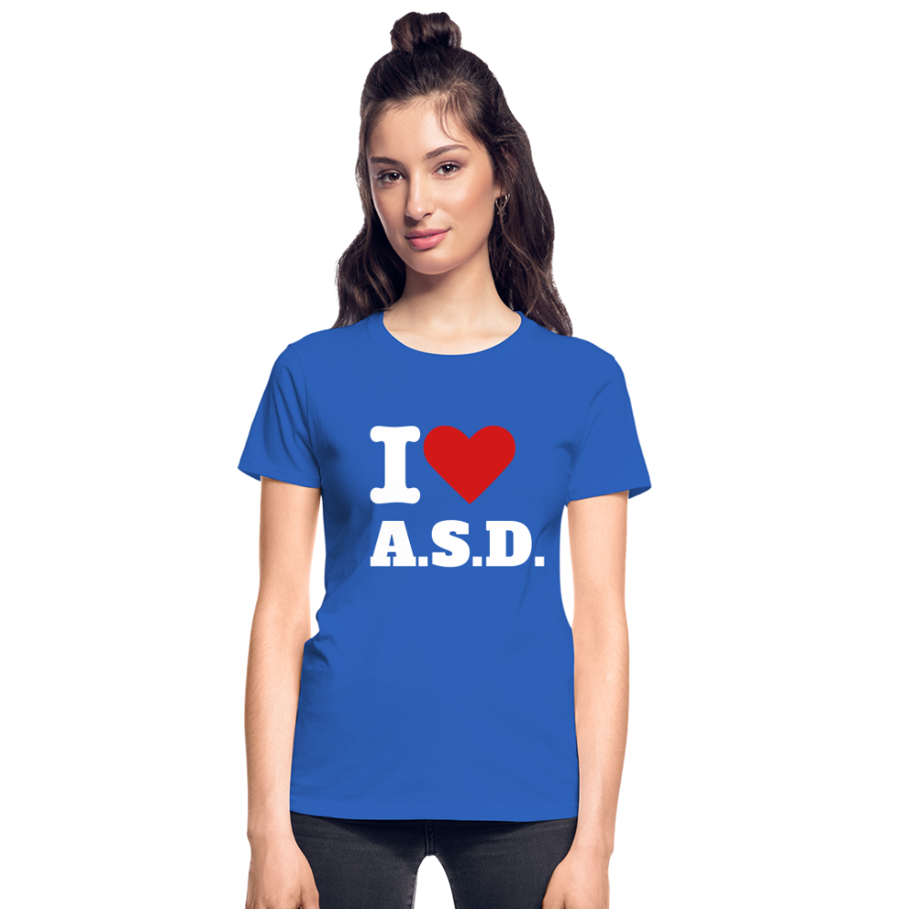 Autism Love Gildan Ultra Cotton Ladies T-Shirt - royal blue
