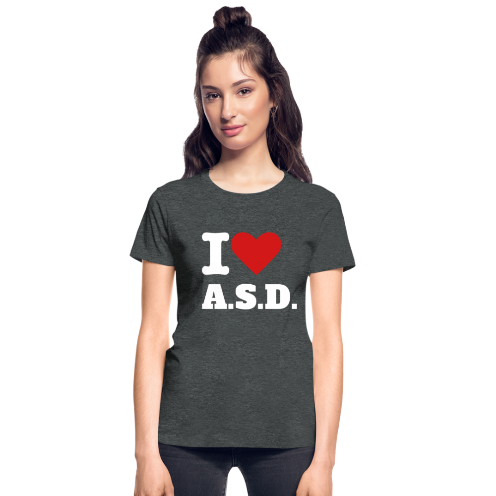 Autism Love Gildan Ultra Cotton Ladies T-Shirt - deep heather