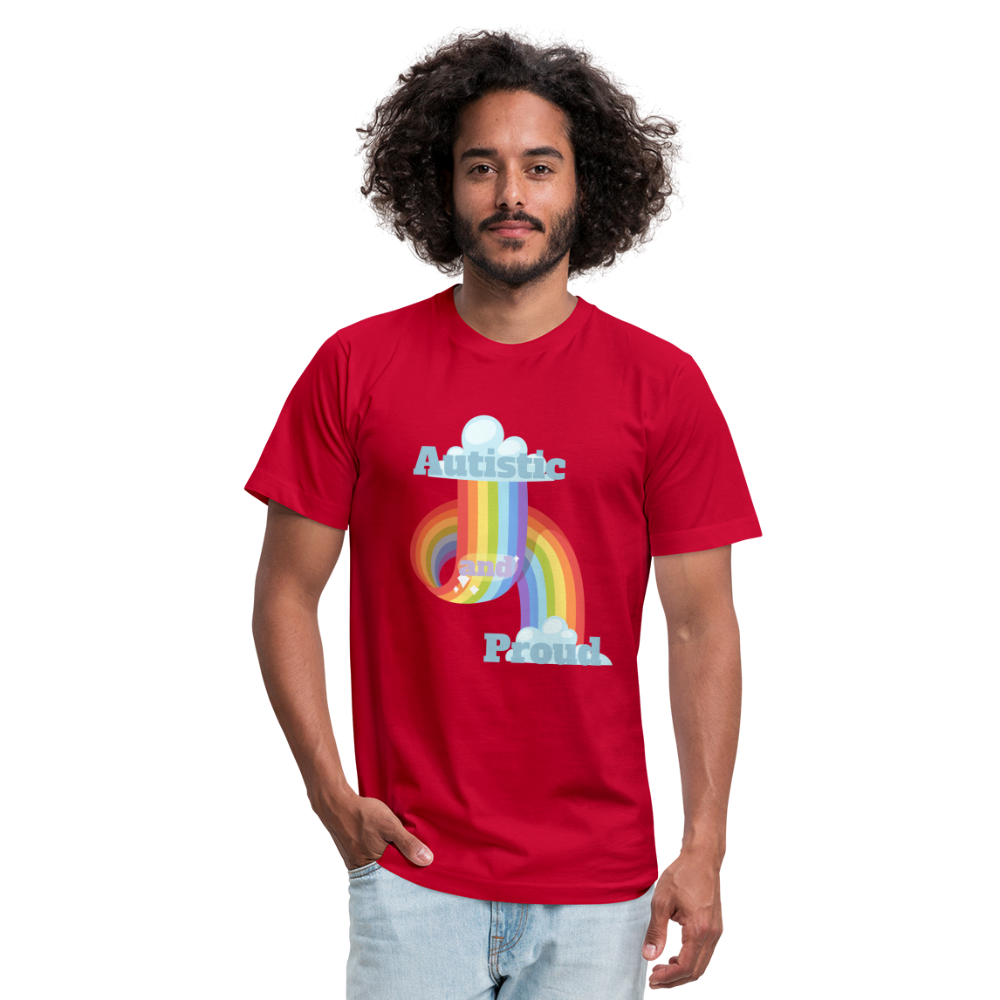 Autistic and Proud Unisex Jersey T-Shirt | Bella + Canvas - red