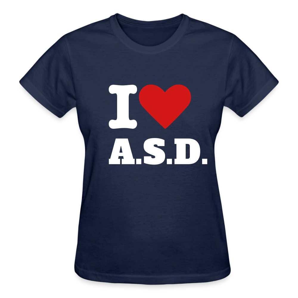 Autism Love Gildan Ultra Cotton Ladies T-Shirt - navy