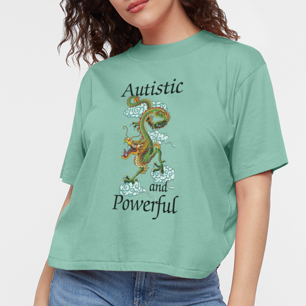 Autistic and Powerful Women's Boxy Tee - saltwater