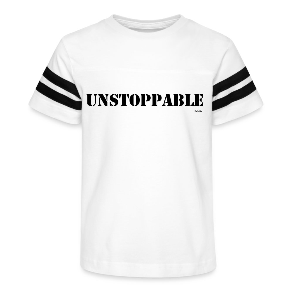 Unstoppable Kid's Football Tee - white/black