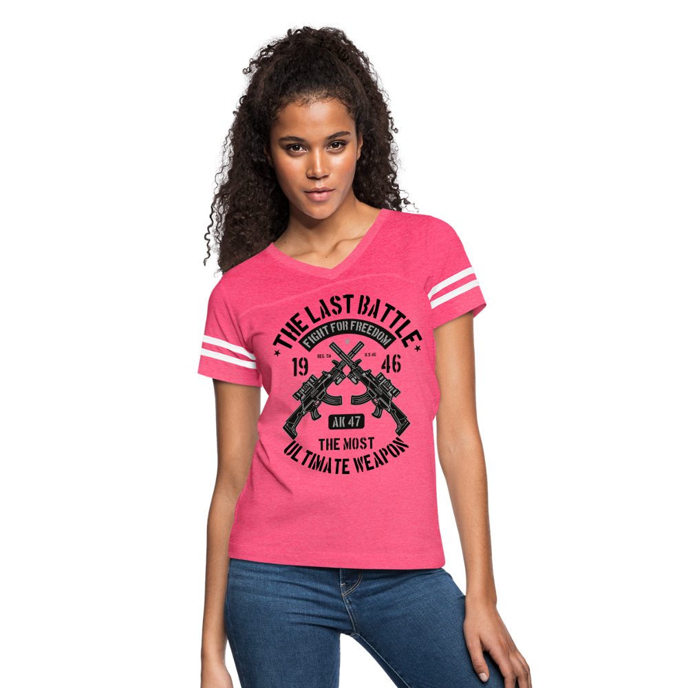 AK 47 Women's Cropped T-Shirt - vintage pink/white