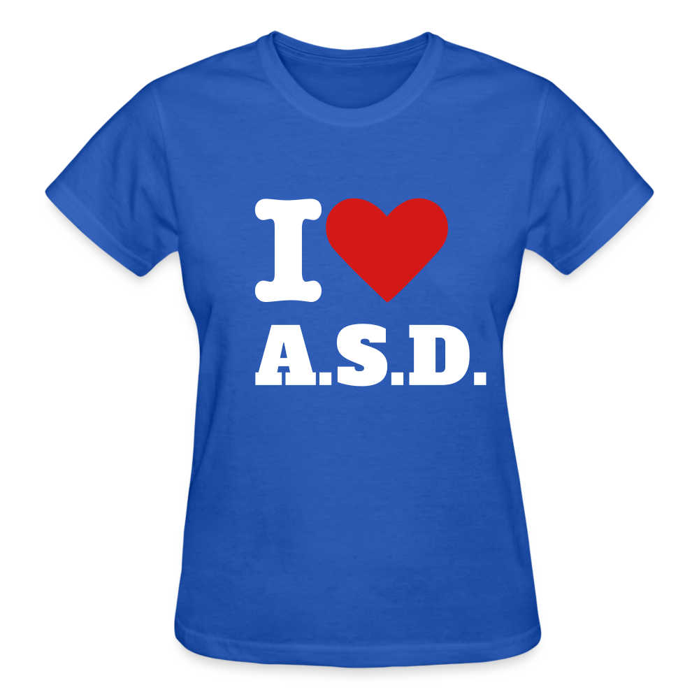 Autism Love Gildan Ultra Cotton Ladies T-Shirt - royal blue