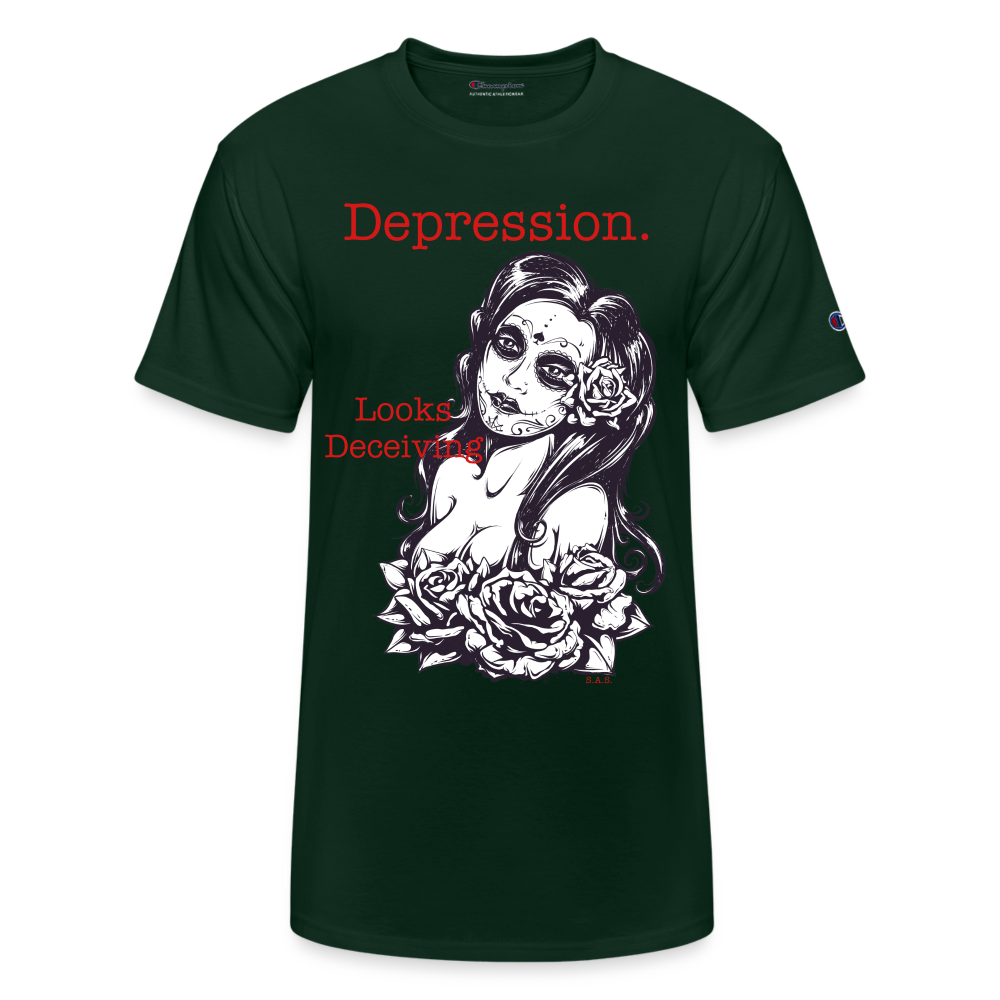 Never Judge Champion Unisex T-Shirt - Dark Green