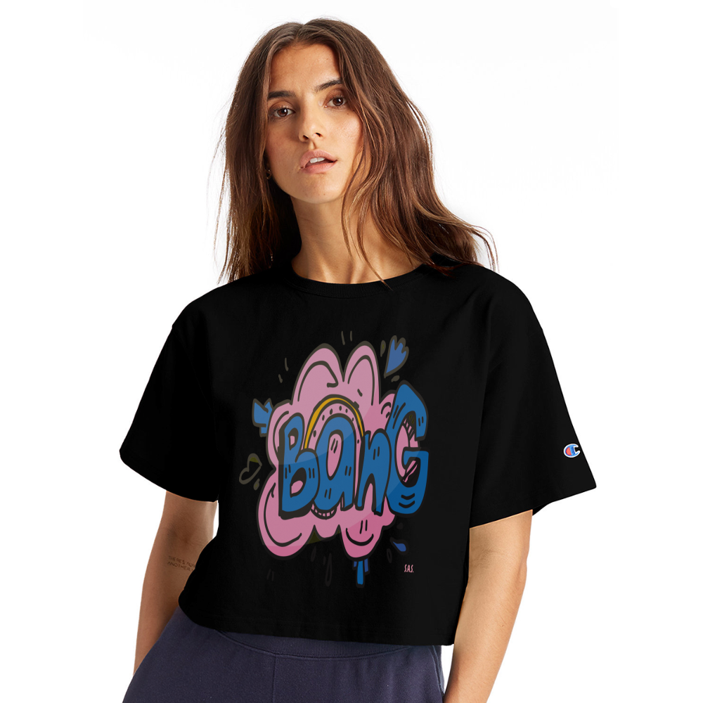 Bang Bang Champion Women’s Cropped T-Shirt - black