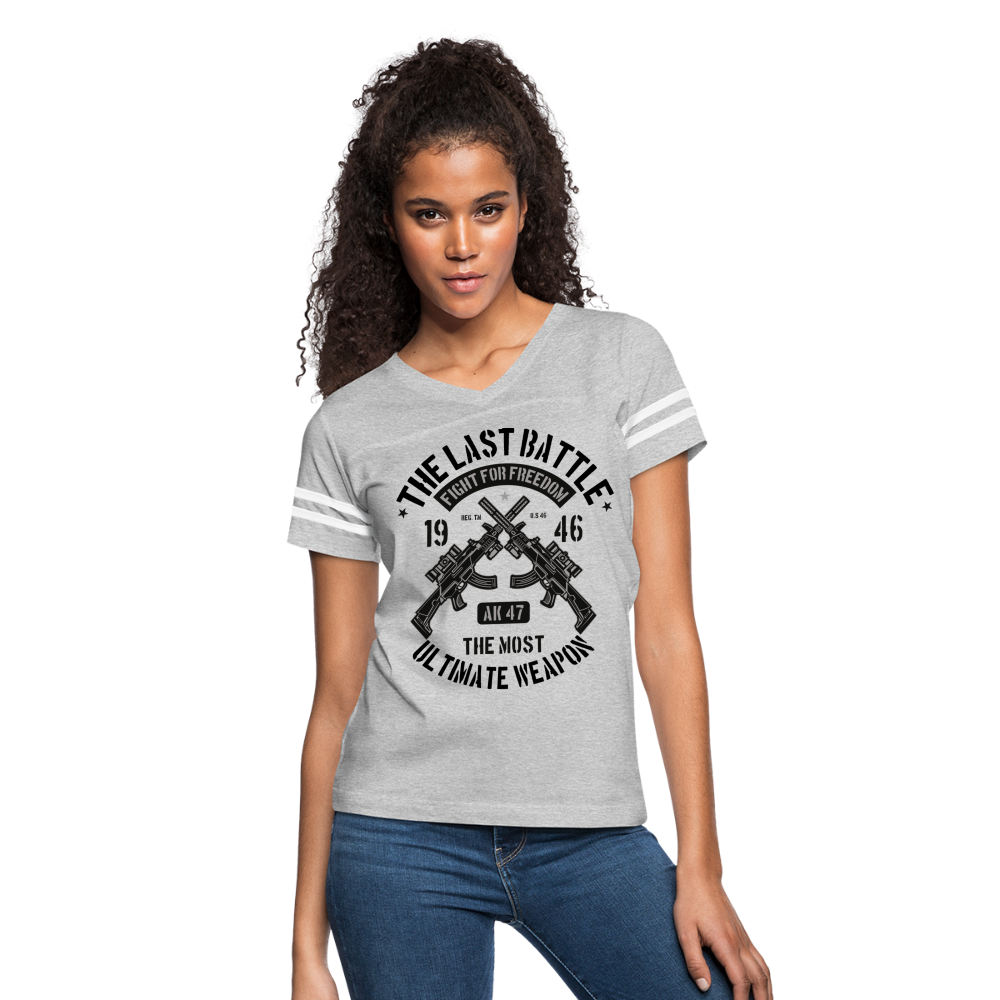 AK 47 Women's Cropped T-Shirt - heather gray/white