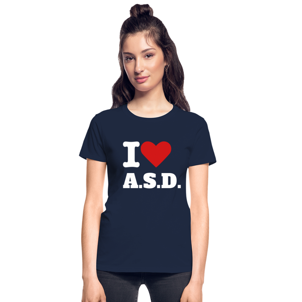 Autism Love Gildan Ultra Cotton Ladies T-Shirt - navy