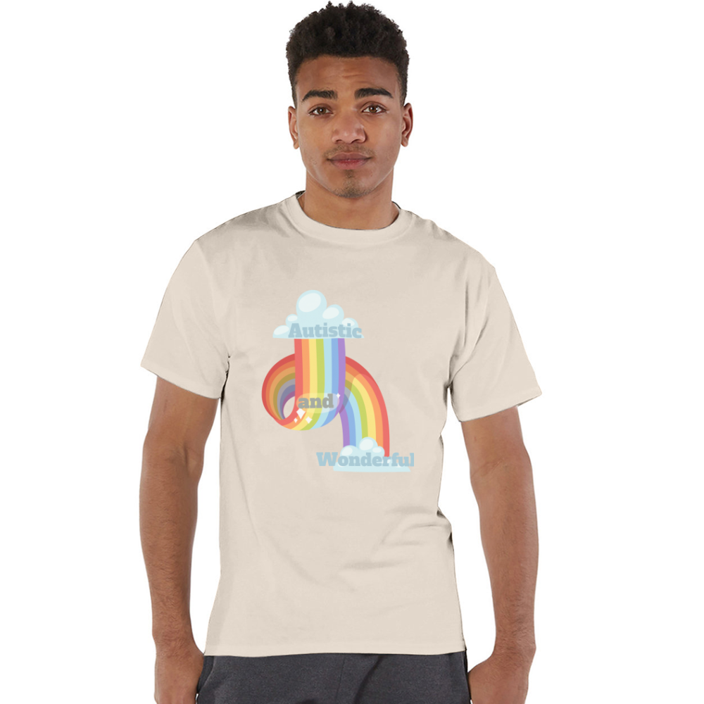 Autistic and Wonderful Champion Unisex T-Shirt - Sand