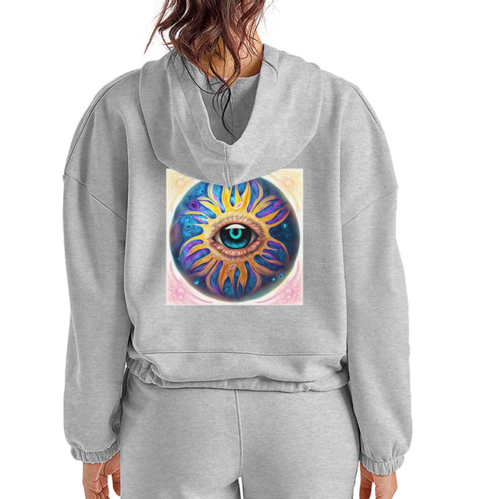 Enlightened Women’s Cropped Hoodie - heather gray