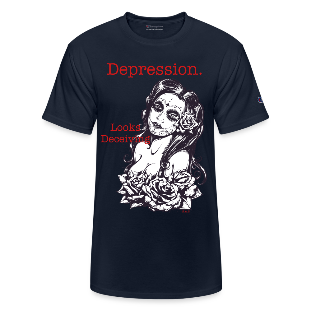 Never Judge Champion Unisex T-Shirt - navy