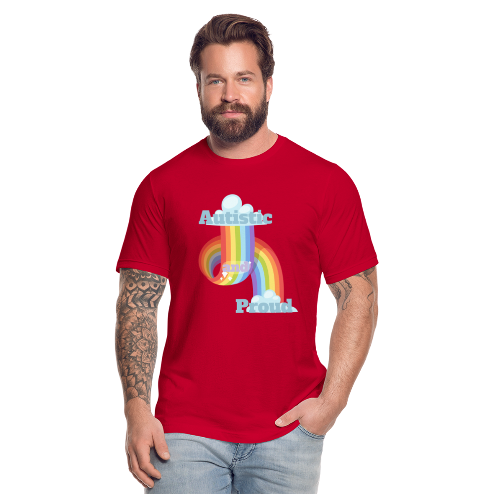 Autistic and Proud Unisex Jersey T-Shirt | Bella + Canvas - red