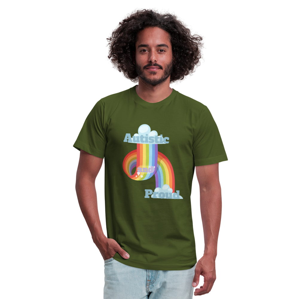 Autistic and Proud Unisex Jersey T-Shirt | Bella + Canvas - olive