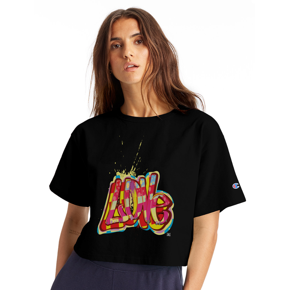 Love Champion Women’s Cropped T-Shirt - black