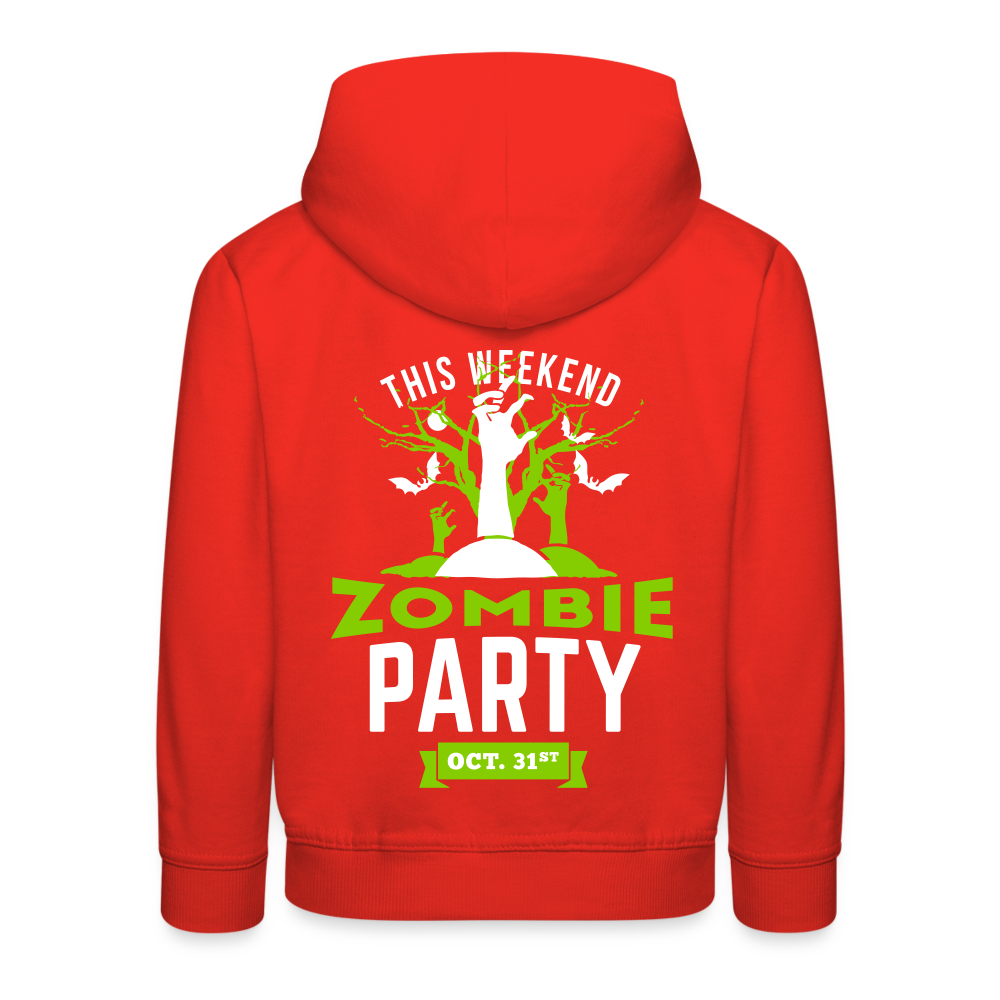 Party like a Zombie Kids‘ Premium Hoodie - red