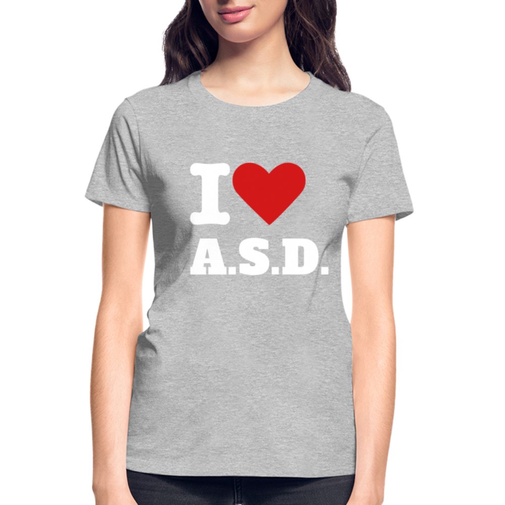 Autism Love Gildan Ultra Cotton Ladies T-Shirt - heather gray