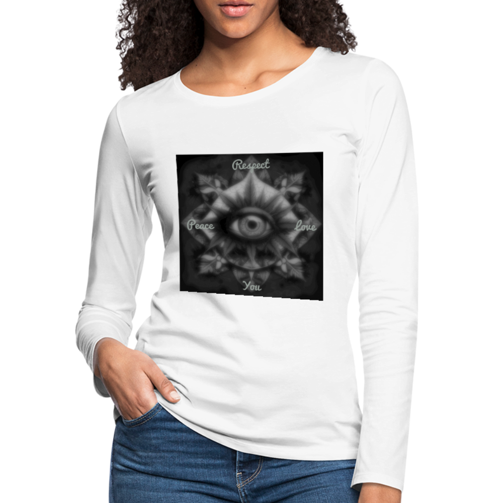Respect Women's Premium Long Sleeve T-Shirt - white