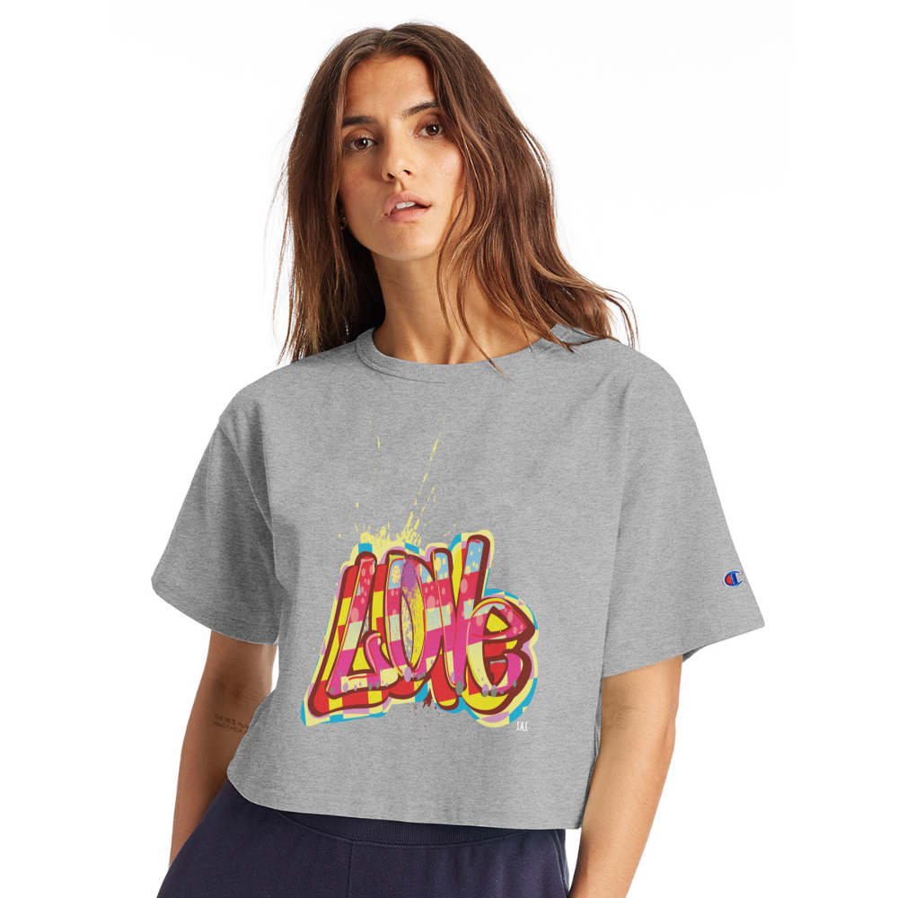 Love Champion Women’s Cropped T-Shirt - heather gray