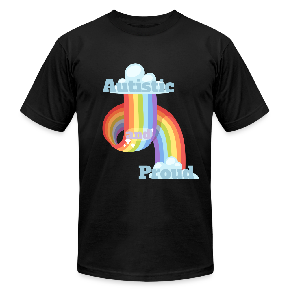 Autistic and Proud Unisex Jersey T-Shirt | Bella + Canvas - black