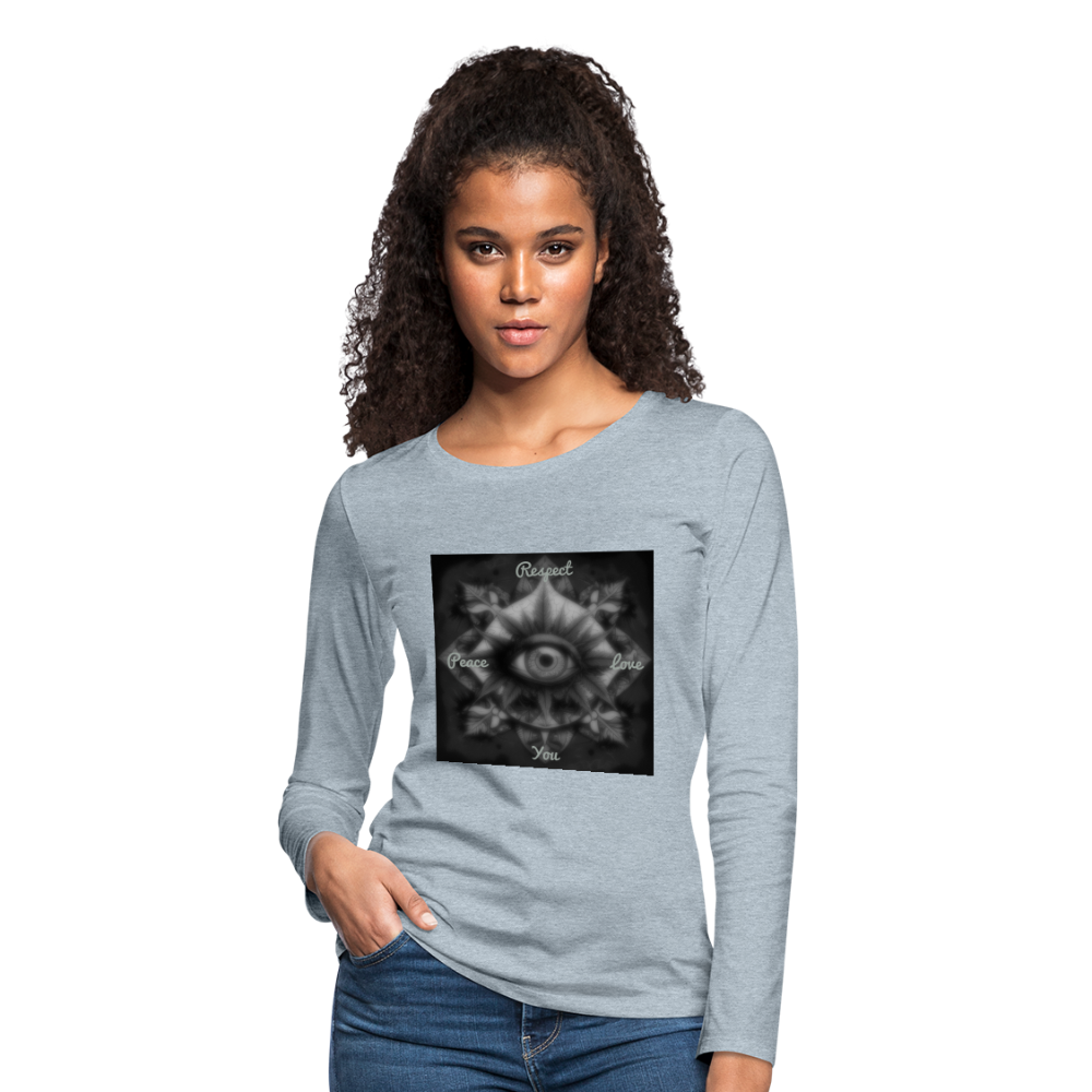 Respect Women's Premium Long Sleeve T-Shirt - heather ice blue