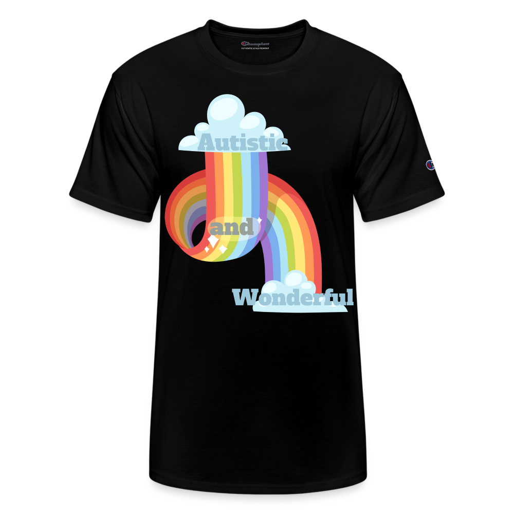 Autistic and Wonderful Champion Unisex T-Shirt - black