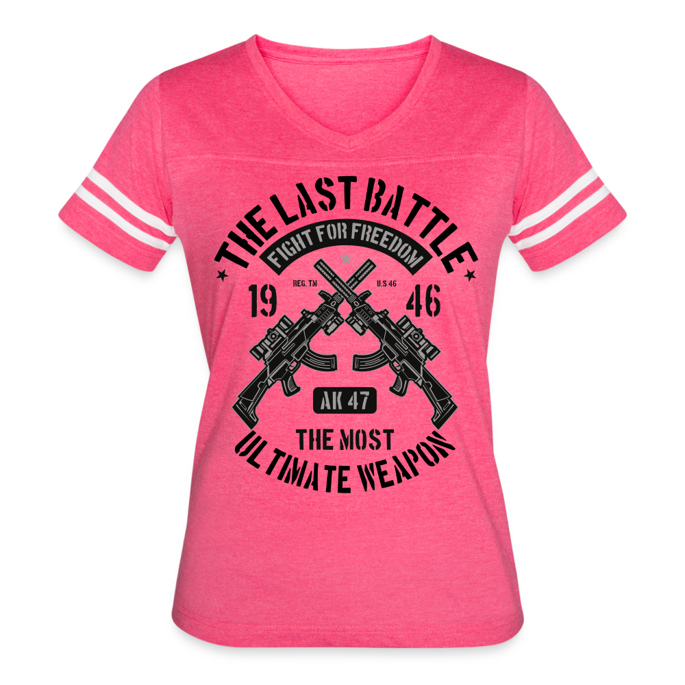 AK 47 Women's Cropped T-Shirt - vintage pink/white