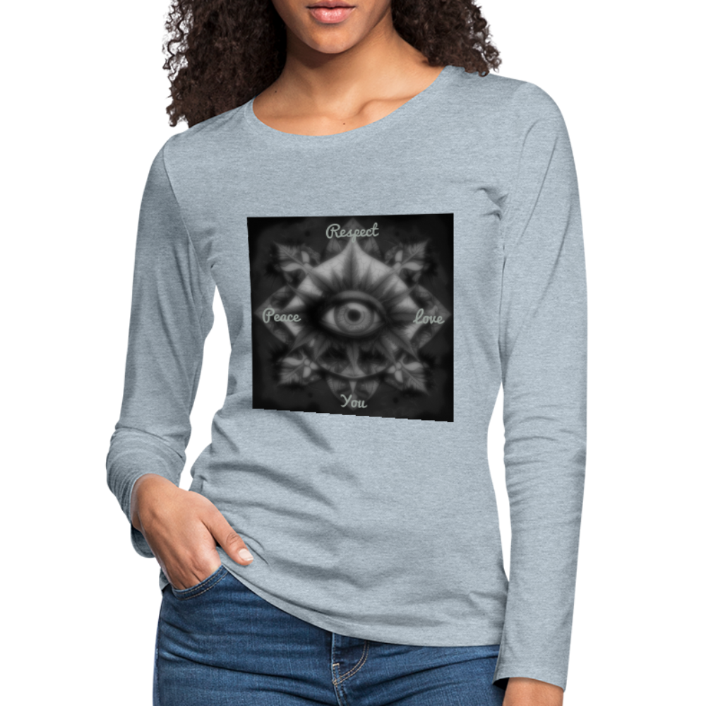 Respect Women's Premium Long Sleeve T-Shirt - heather ice blue