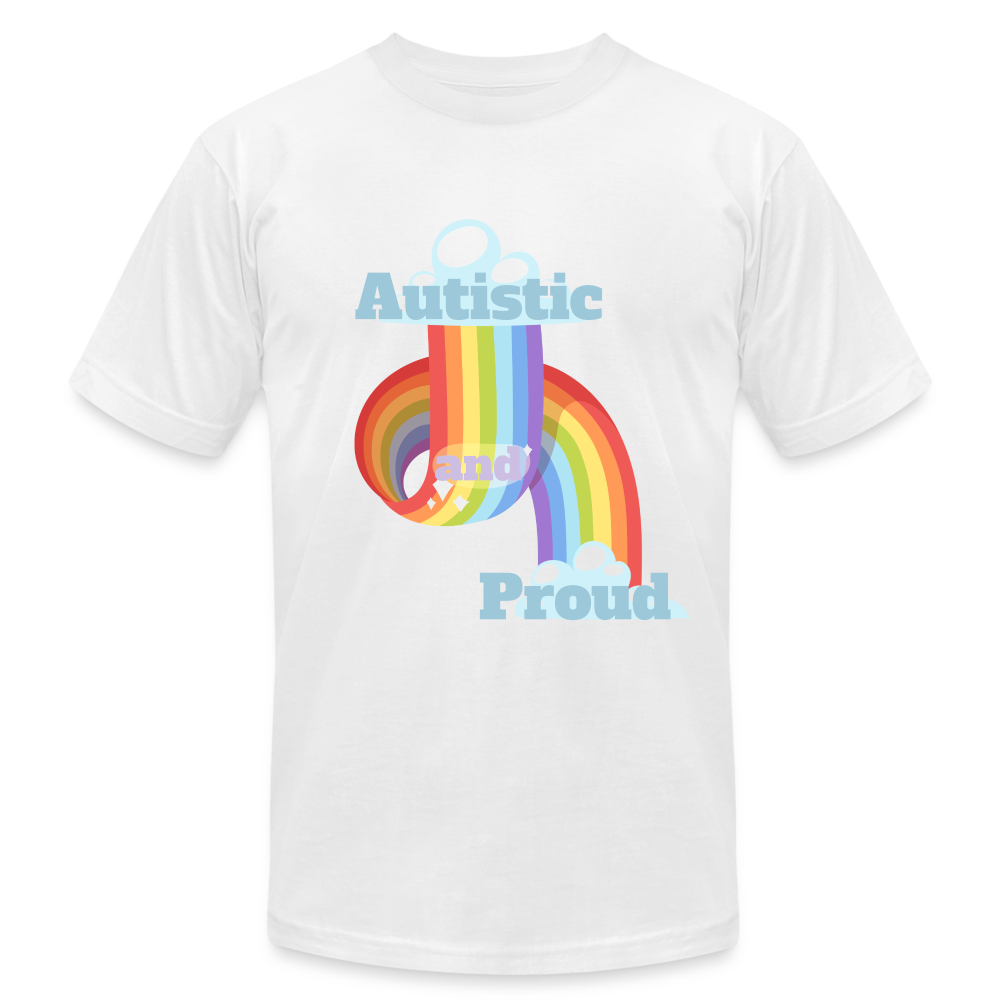 Autistic and Proud Unisex Jersey T-Shirt | Bella + Canvas - white