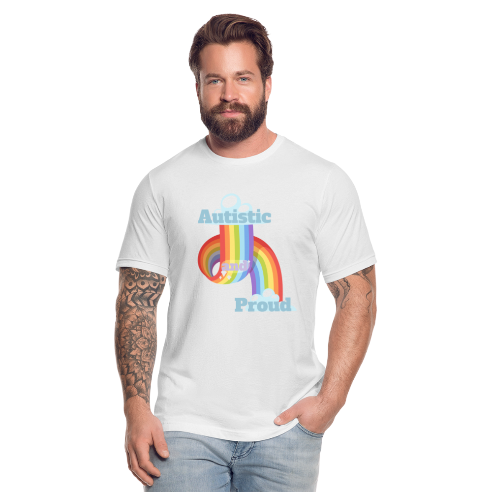 Autistic and Proud Unisex Jersey T-Shirt | Bella + Canvas - white