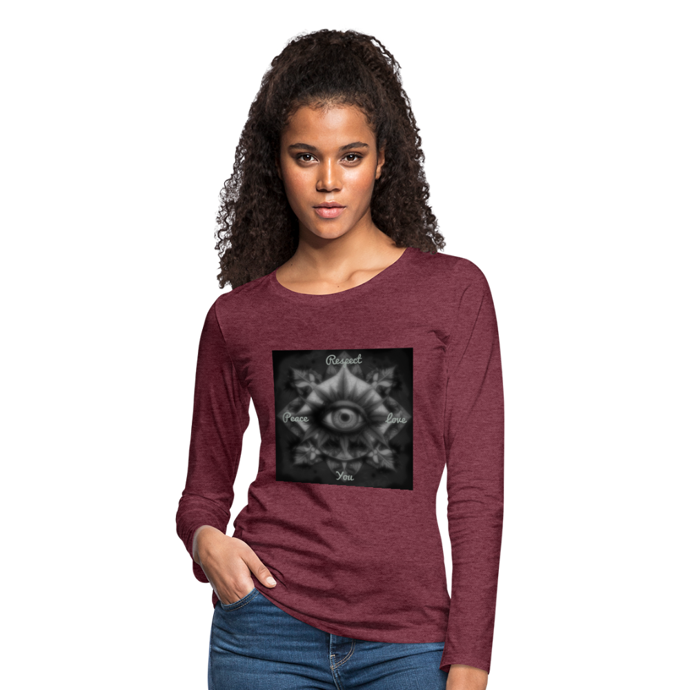 Respect Women's Premium Long Sleeve T-Shirt - heather burgundy