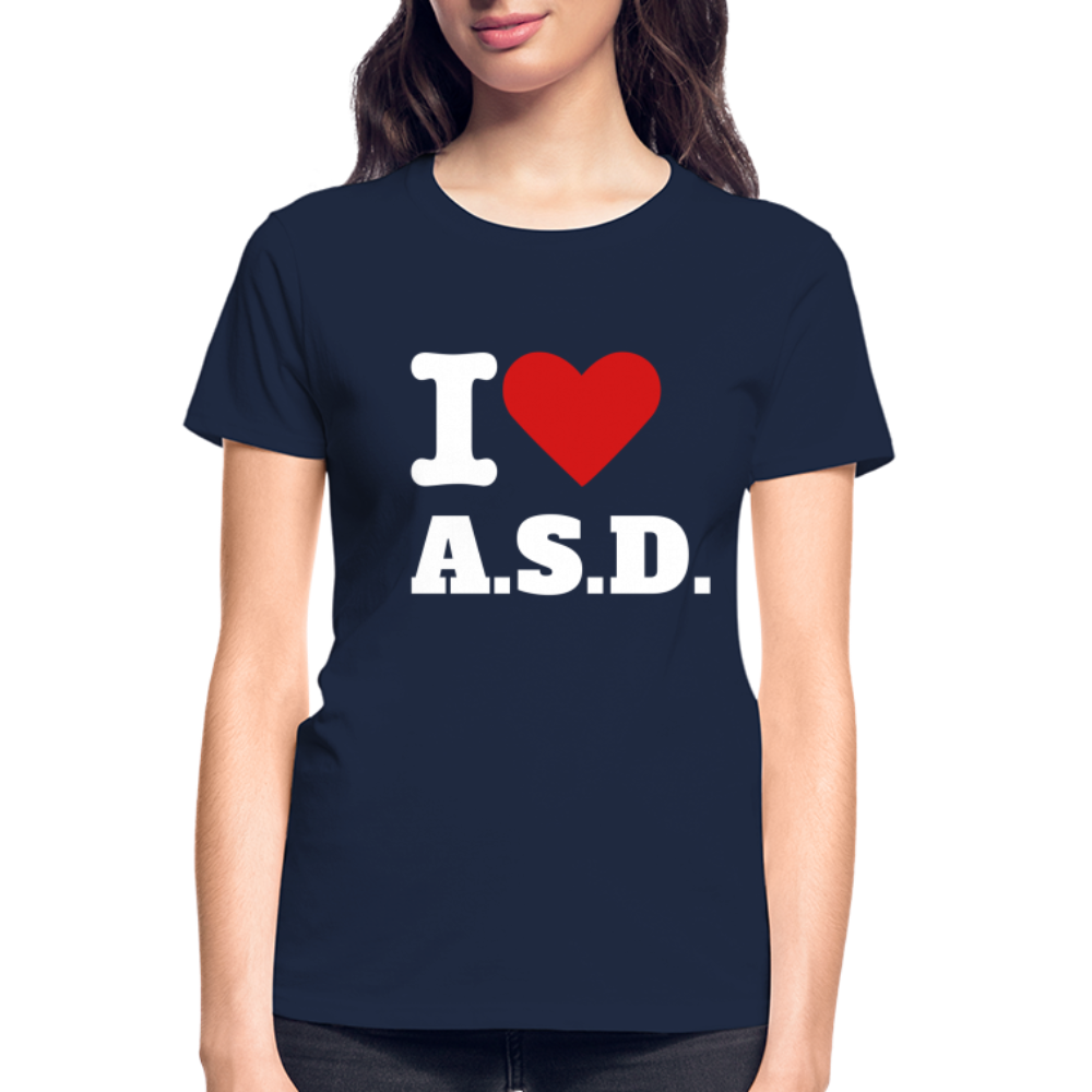 Autism Love Gildan Ultra Cotton Ladies T-Shirt - navy