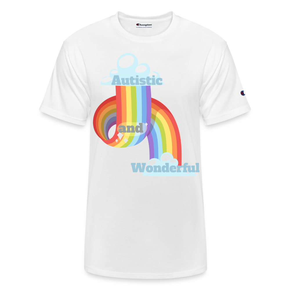 Autistic and Wonderful Champion Unisex T-Shirt - white