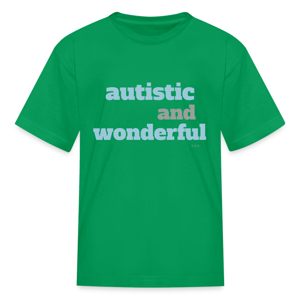 Autistic and Wonderful Kids' T-Shirt | Fruit of the Loom 3931B - kelly green