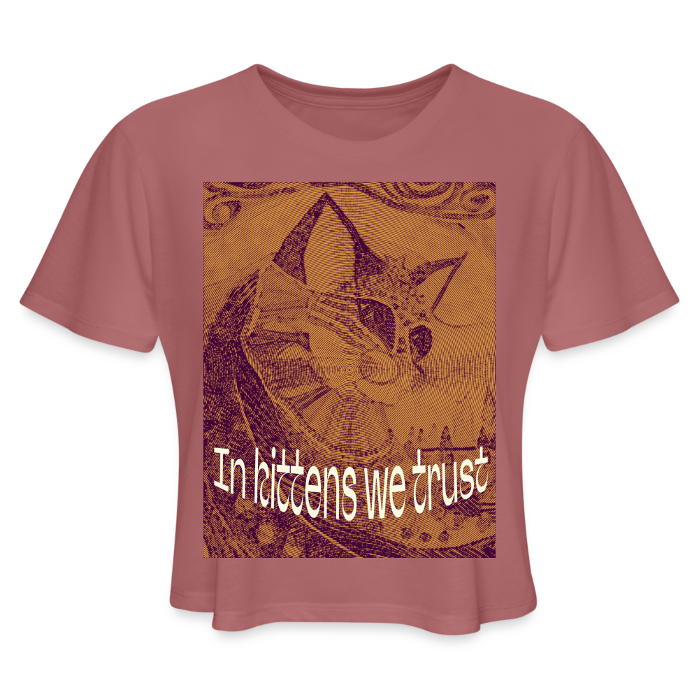Women's Cropped T-Shirt - mauve