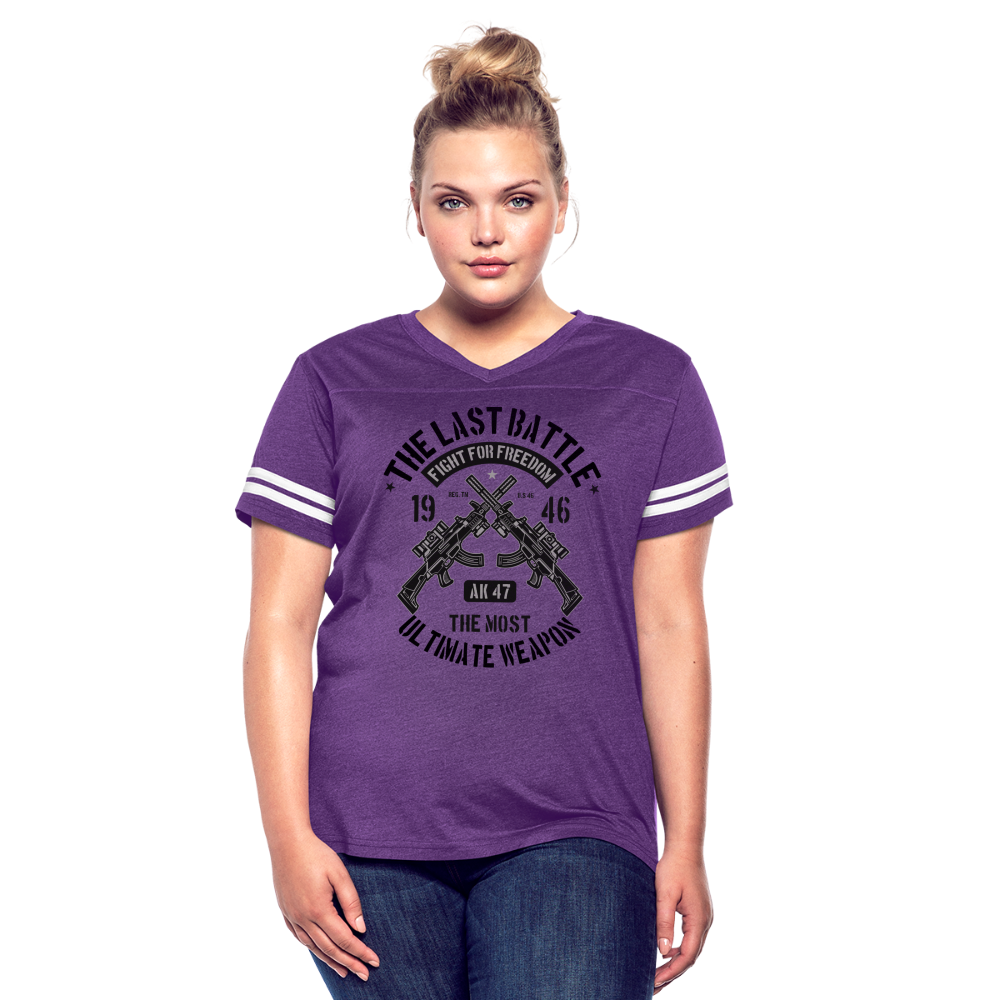 AK 47 Women's Cropped T-Shirt - vintage purple/white