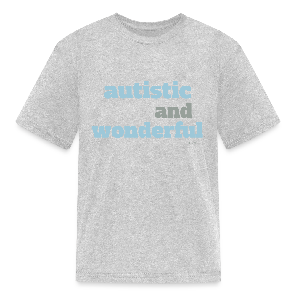 Autistic and Wonderful Kids' T-Shirt | Fruit of the Loom 3931B - heather gray