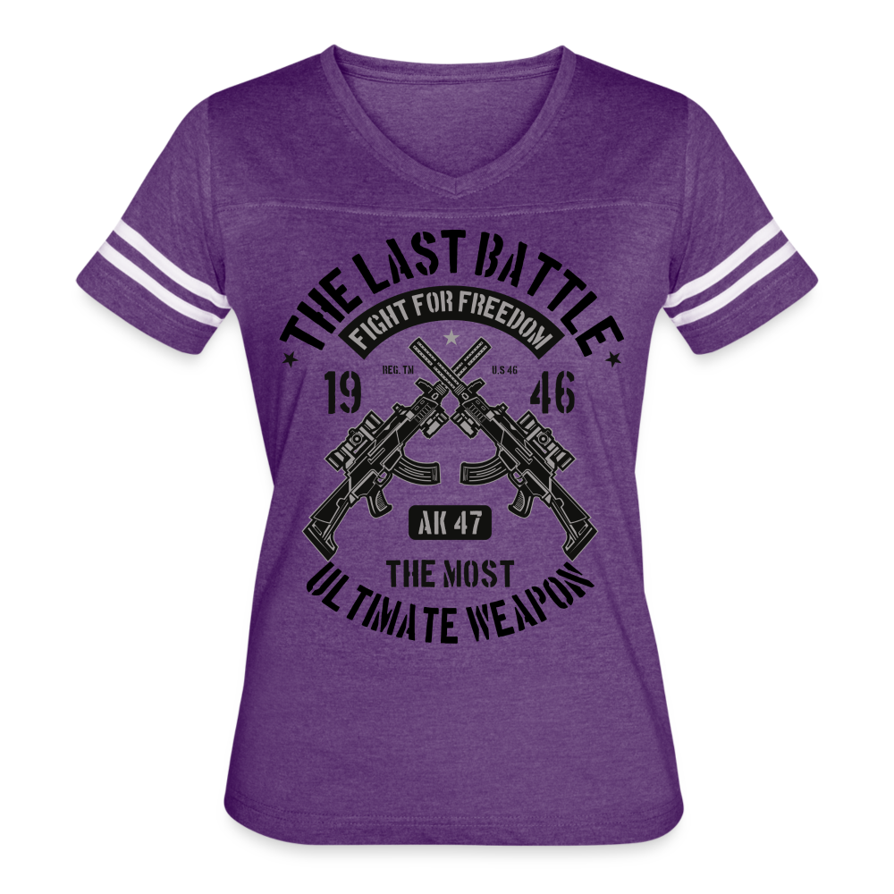AK 47 Women's Cropped T-Shirt - vintage purple/white