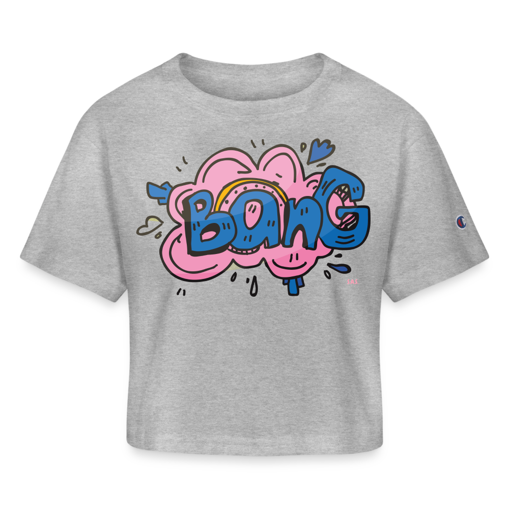 Bang Bang Champion Women’s Cropped T-Shirt - heather gray