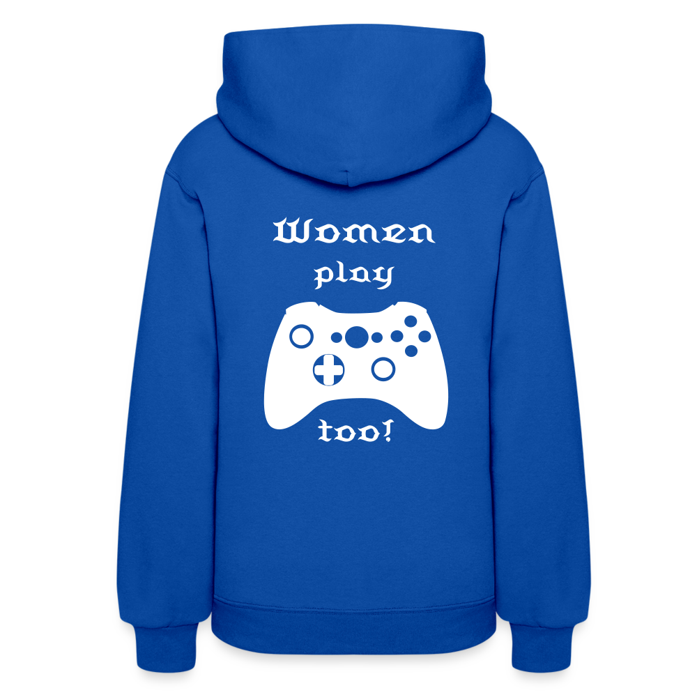 I Game What About Her? Women's Hoodie - royal blue