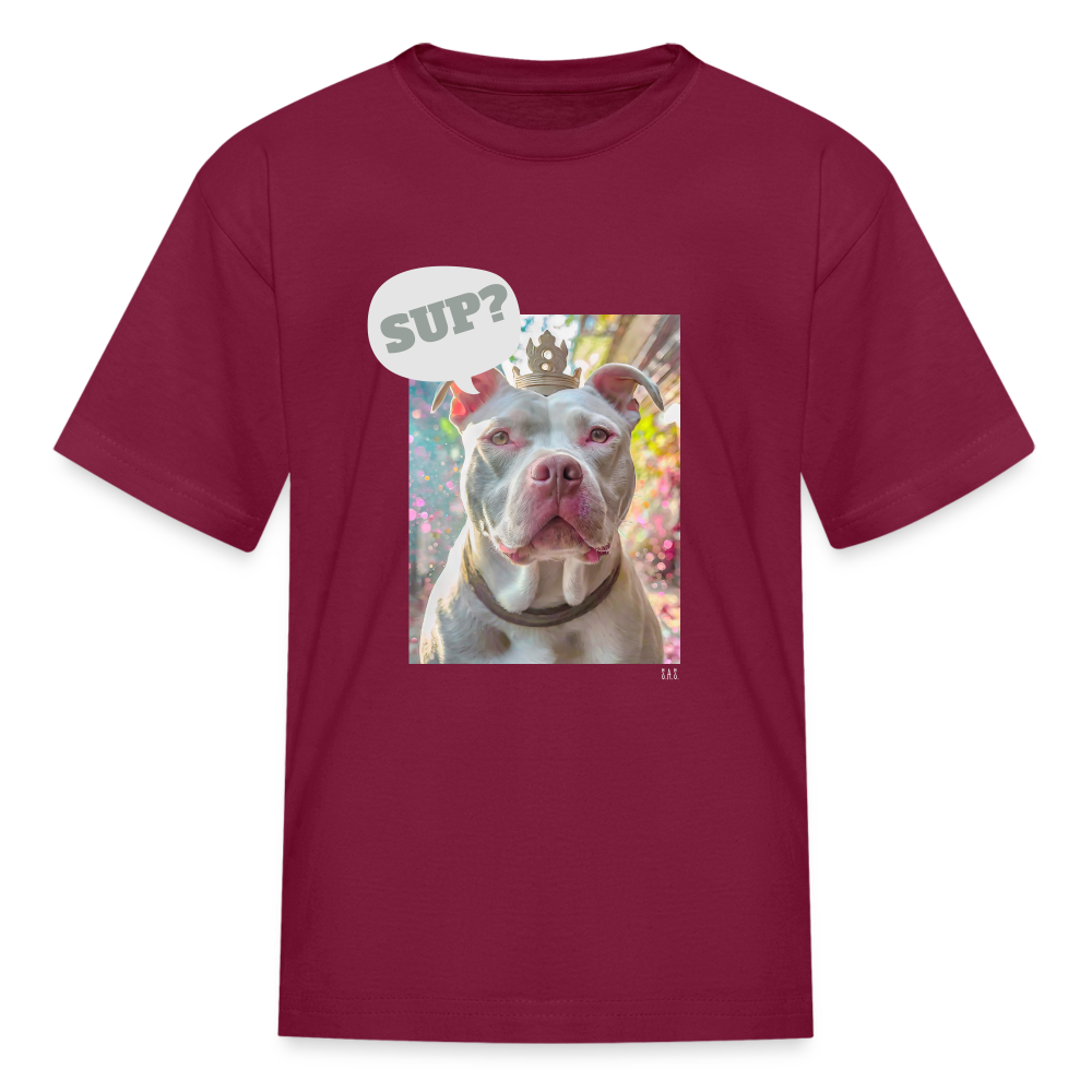 King Poochie Kids' T-Shirt - burgundy