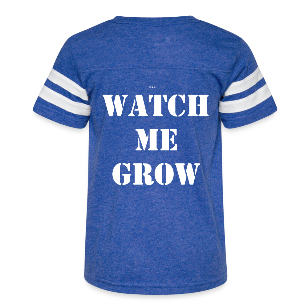 Watch Me Kid's Football Tee - vintage royal/white