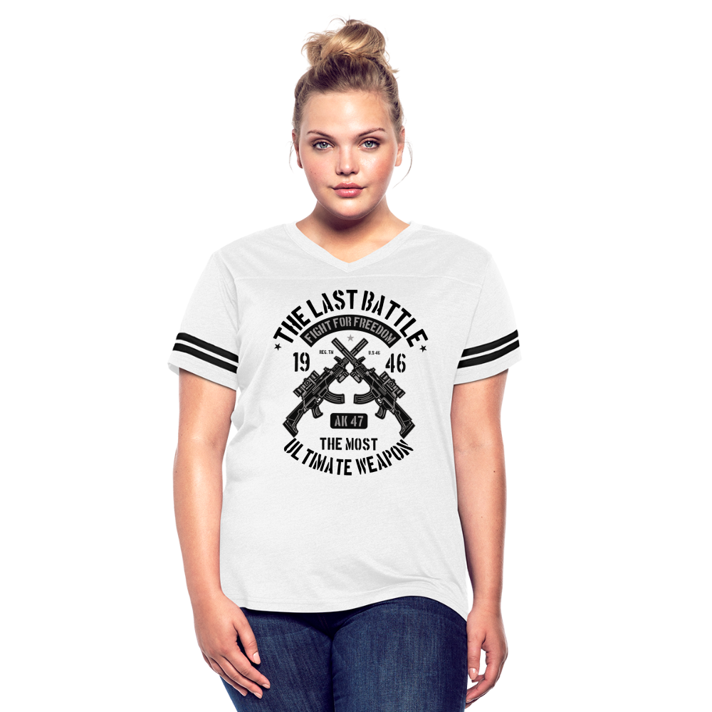 AK 47 Women's Cropped T-Shirt - white/black