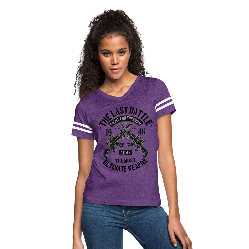 AK 47 Women's Cropped T-Shirt - vintage purple/white