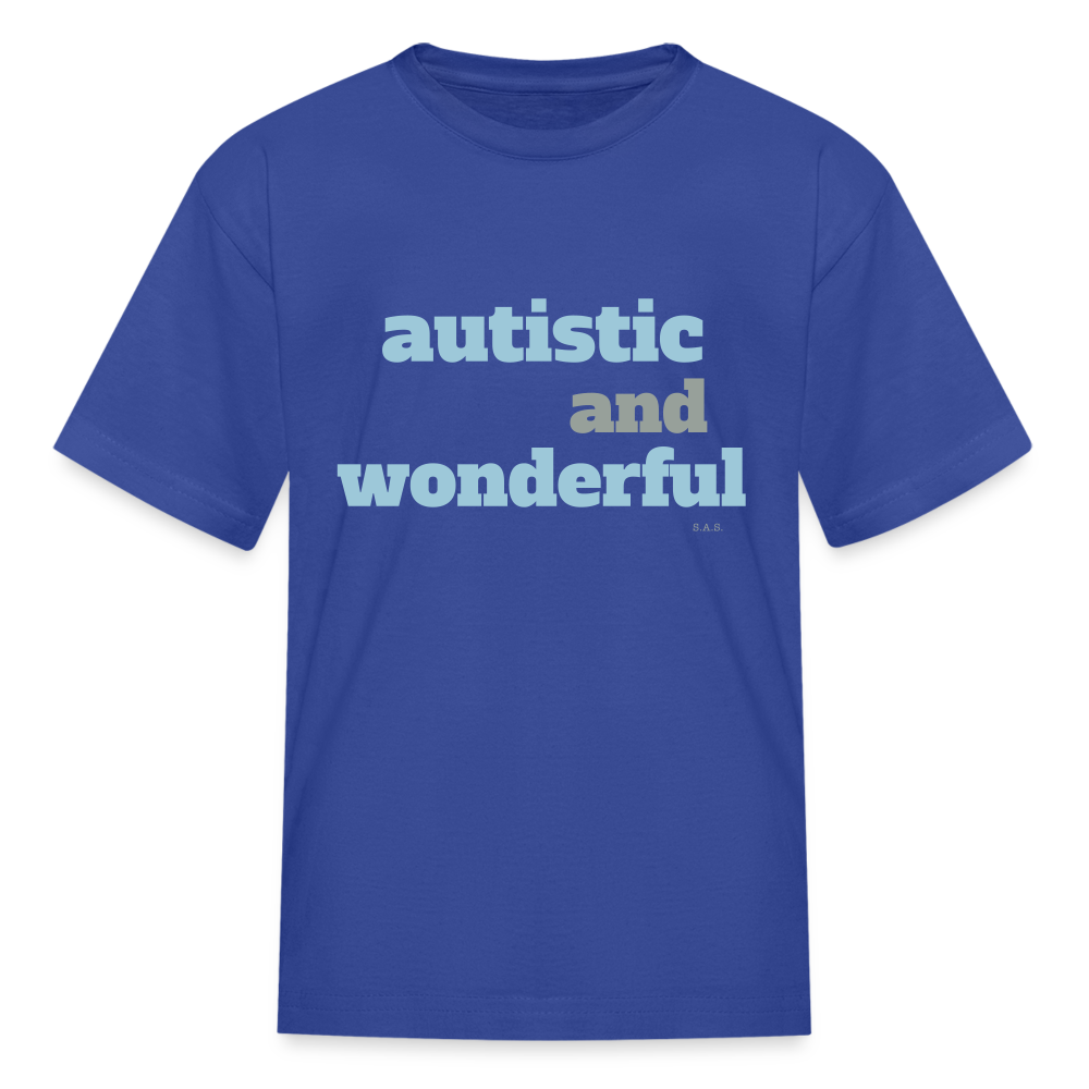 Autistic and Wonderful Kids' T-Shirt | Fruit of the Loom 3931B - royal blue