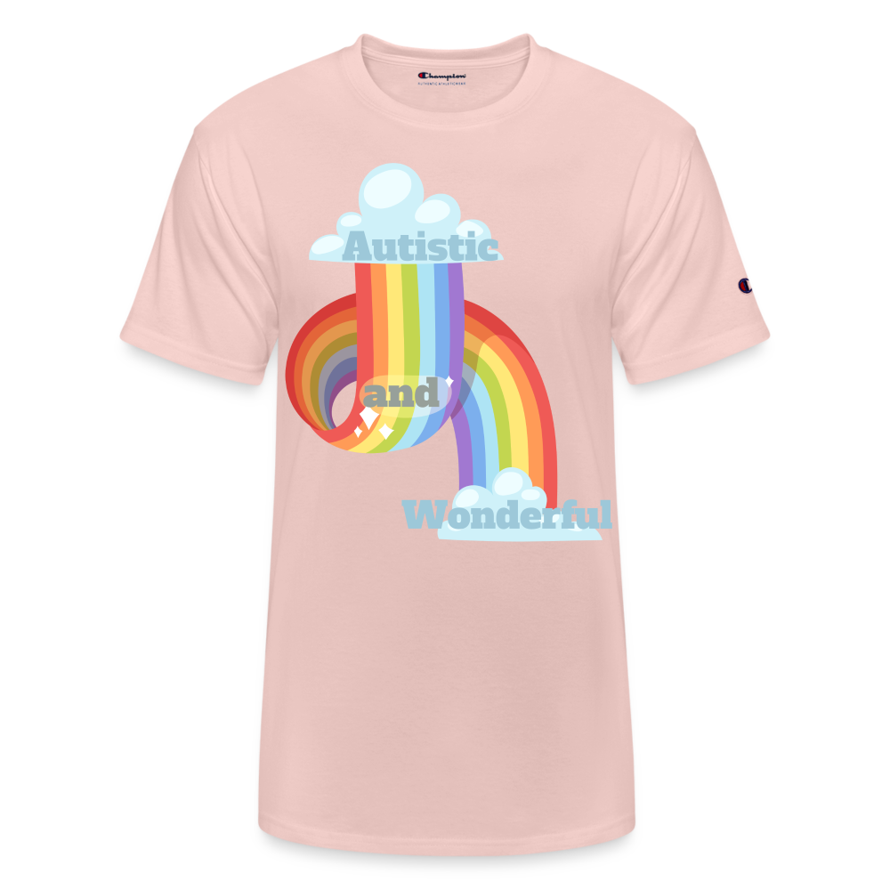 Autistic and Wonderful Champion Unisex T-Shirt - blush pink
