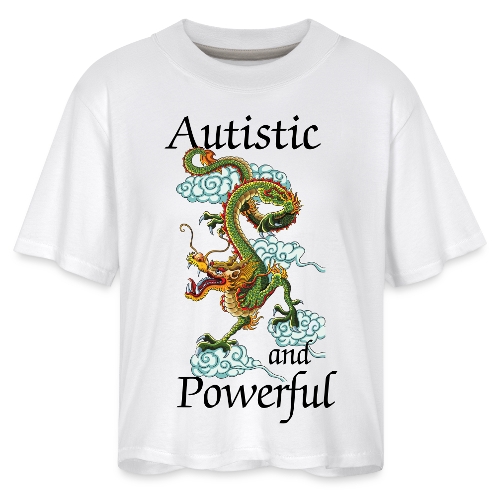 Autistic and Powerful Women's Boxy Tee - white